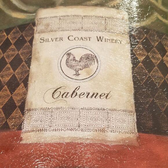 Silver Coast Winery cabernet wine decor piece artist signed Carol Robinson - Picture 3 of 8